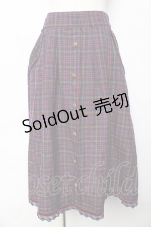 画像: axes femme / HOUSEofTARTANコラボ/タータンチェックスカート  紺 Y-25-10-13-142-AX-SK-SZ-ZY