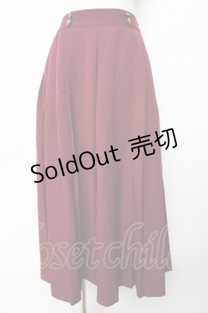 画像: axes femme / サイドプリーツミディスカート M ワイン Y-25-10-13-143-AX-SK-SZ-ZI