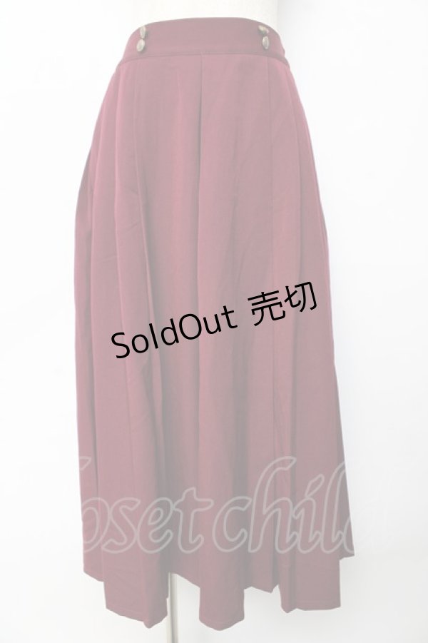 画像1: axes femme / サイドプリーツミディスカート M ワイン Y-25-10-13-143-AX-SK-SZ-ZI (1)