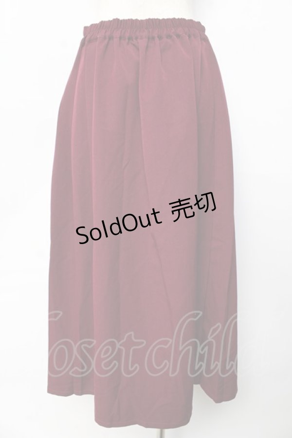 画像2: axes femme / サイドプリーツミディスカート M ワイン Y-25-10-13-143-AX-SK-SZ-ZI (2)