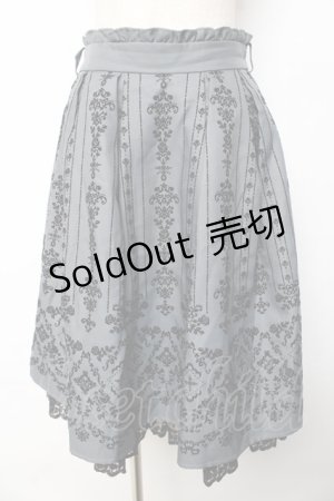 画像: axes femme / 花フロッキープリントスカート M グレー Y-25-10-13-145-AX-SK-SZ-ZY