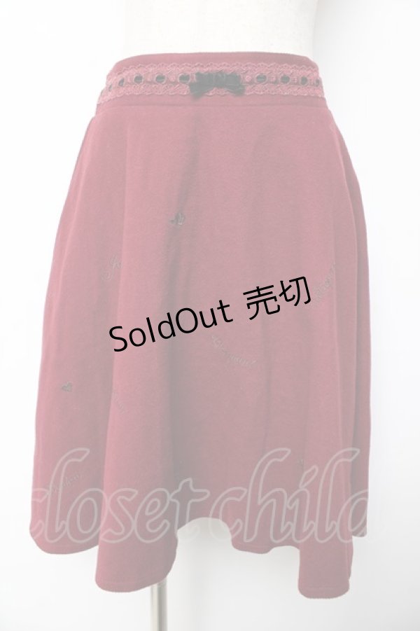 画像1: axes femme POETIQUE / 刺繍スカート M ワイン Y-25-10-13-147-AX-SK-SZ-ZI (1)