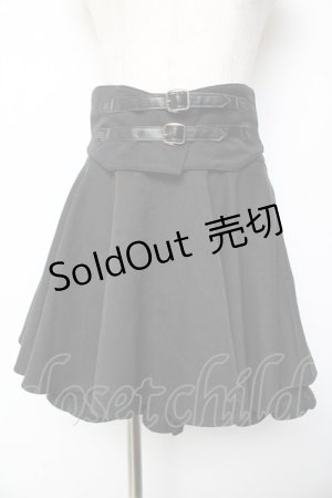 画像: pium / コルセット付きボリュームフレアスカパン F 黒 Y-25-10-13-148-LO-SK-SZ-ZY