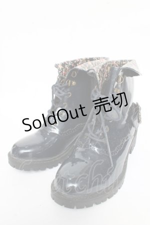 画像: axes femme / レースアップレインブーツ L 紺 Y-25-10-13-013-AX-SK-SZ-ZT-K017