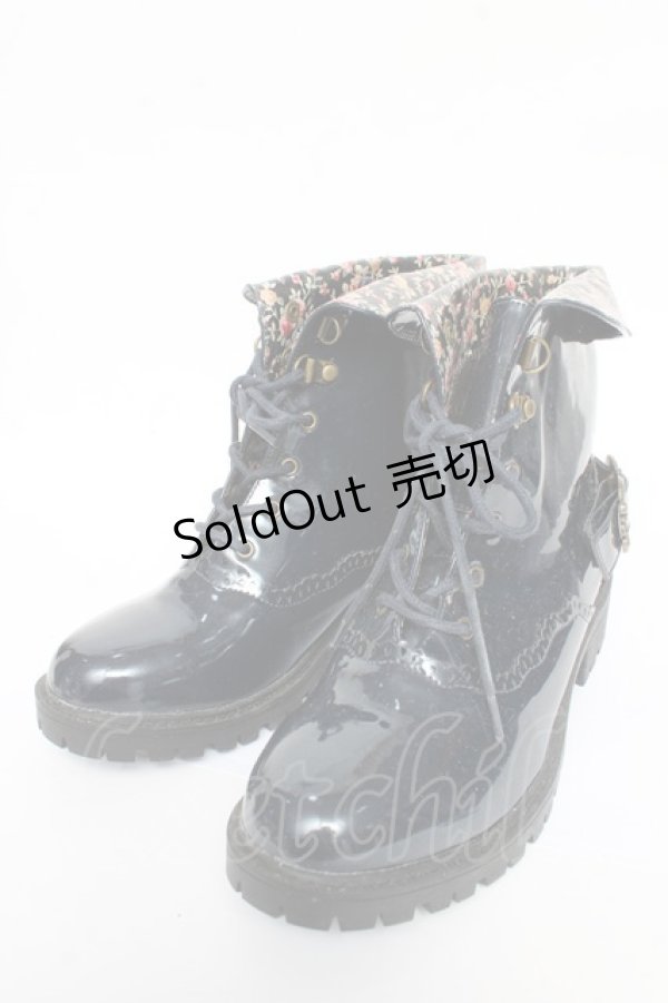 画像1: axes femme / レースアップレインブーツ L 紺 Y-25-10-13-013-AX-SK-SZ-ZT-K017 (1)