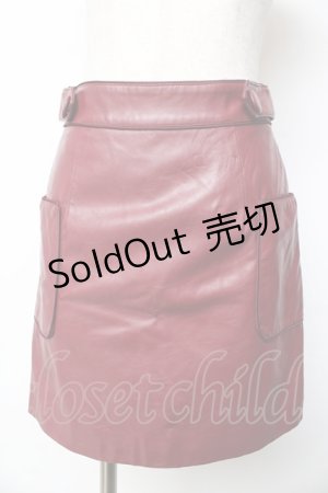 画像: EATME / BIGポケットフェイクレザーミニスカート S ボルドー Y-25-10-13-152-LO-SK-SZ-ZY
