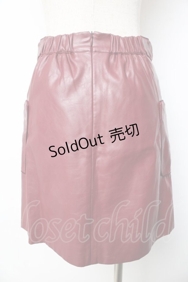 画像2: EATME / BIGポケットフェイクレザーミニスカート S ボルドー Y-25-10-13-152-LO-SK-SZ-ZY (2)