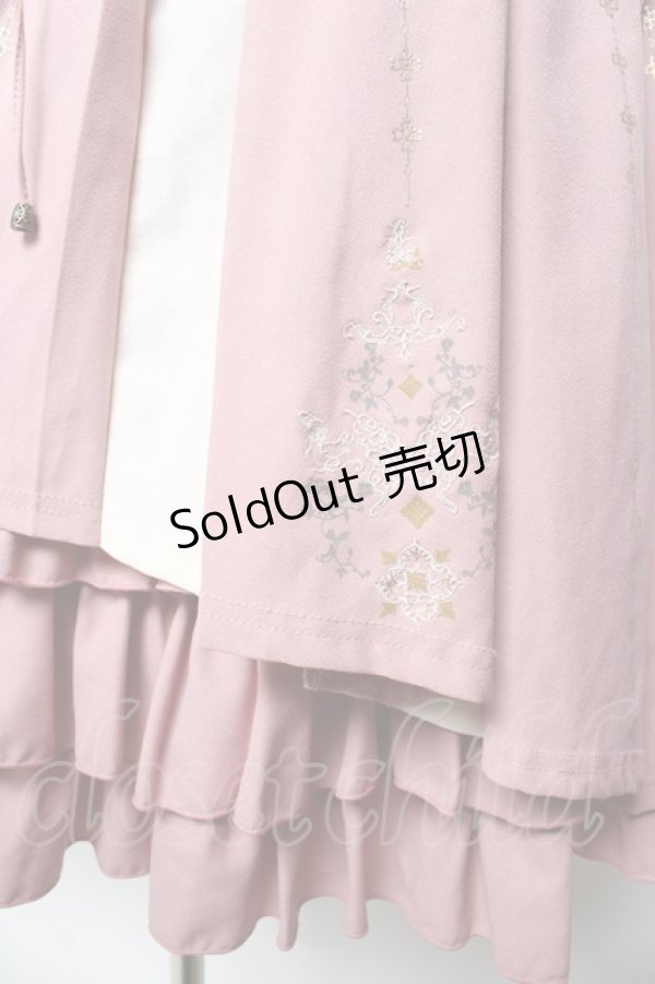 画像4: Ozz oneste / 霧蝶刺繍入り袴風プリーツスカート  ピンク Y-25-10-13-159-OO-SK-SZ-ZY (4)