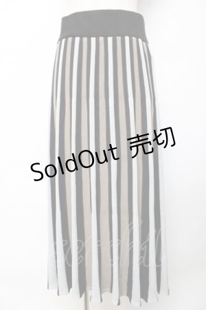 画像: axes femme / ストライプニットスカート F 黒 Y-25-10-13-161-AX-SK-SZ-ZI