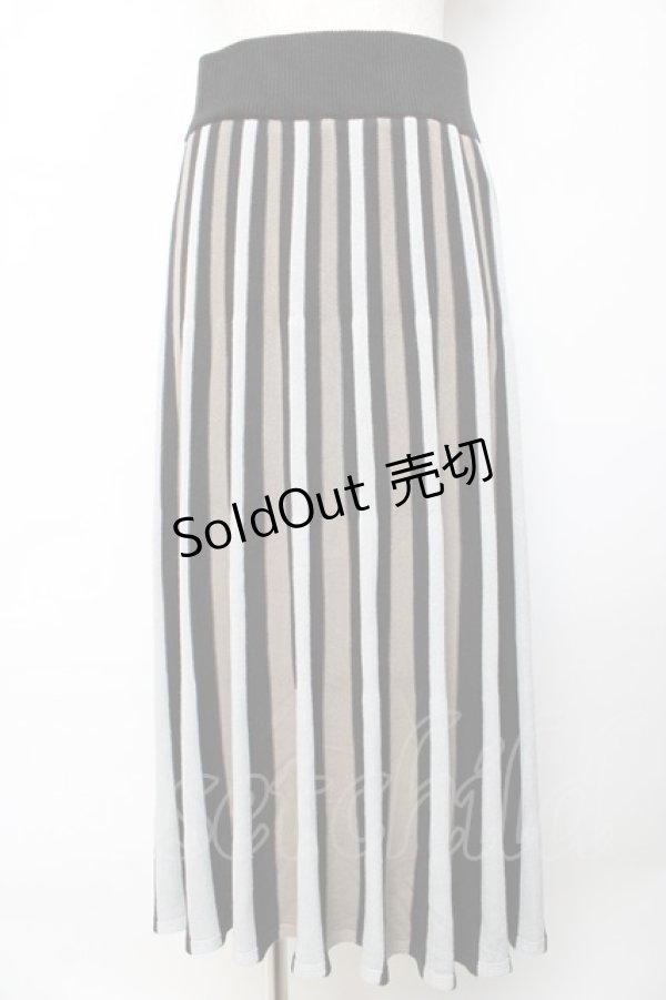 画像1: axes femme / ストライプニットスカート F 黒 Y-25-10-13-161-AX-SK-SZ-ZI (1)