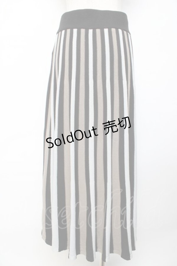 画像2: axes femme / ストライプニットスカート F 黒 Y-25-10-13-161-AX-SK-SZ-ZI (2)