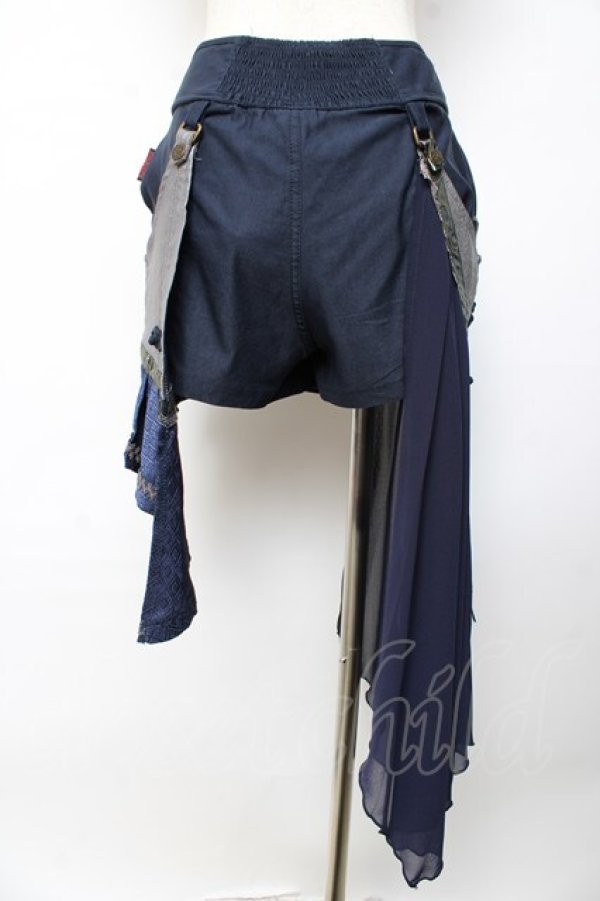 画像2: Ozz oneste / 和チャイナショートパンツ  紺 Y-25-10-13-166-OO-PA-SZ-ZY (2)