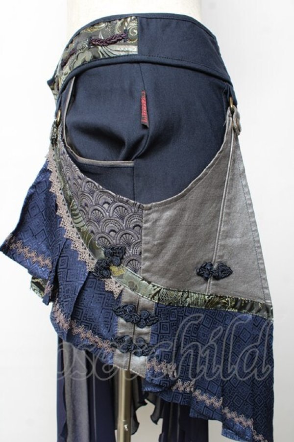 画像3: Ozz oneste / 和チャイナショートパンツ  紺 Y-25-10-13-166-OO-PA-SZ-ZY (3)