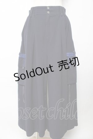 画像: Ozz conte / カーゴワイドパンツ  紺 Y-25-10-13-167-OO-PA-SZ-ZY