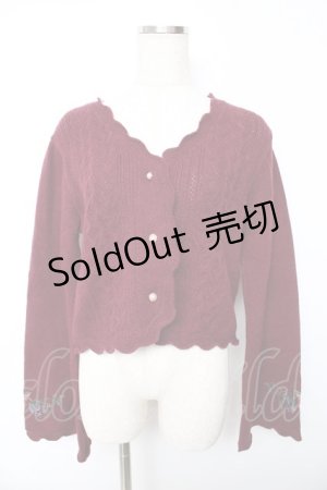 画像: axes femme / シーズナルフルーツニットカーディガン M ワイン Y-25-10-13-014-AX-TO-SZ-ZI