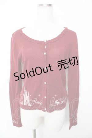 画像: axes femme / シルエット柄カーディガン M ワイン Y-25-10-13-016-AX-TO-SZ-ZY