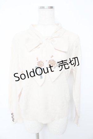 画像: axes femme / キンモクセイ刺繍ニットプルオーバー  生成り Y-25-10-13-026-AX-TO-SZ-ZI