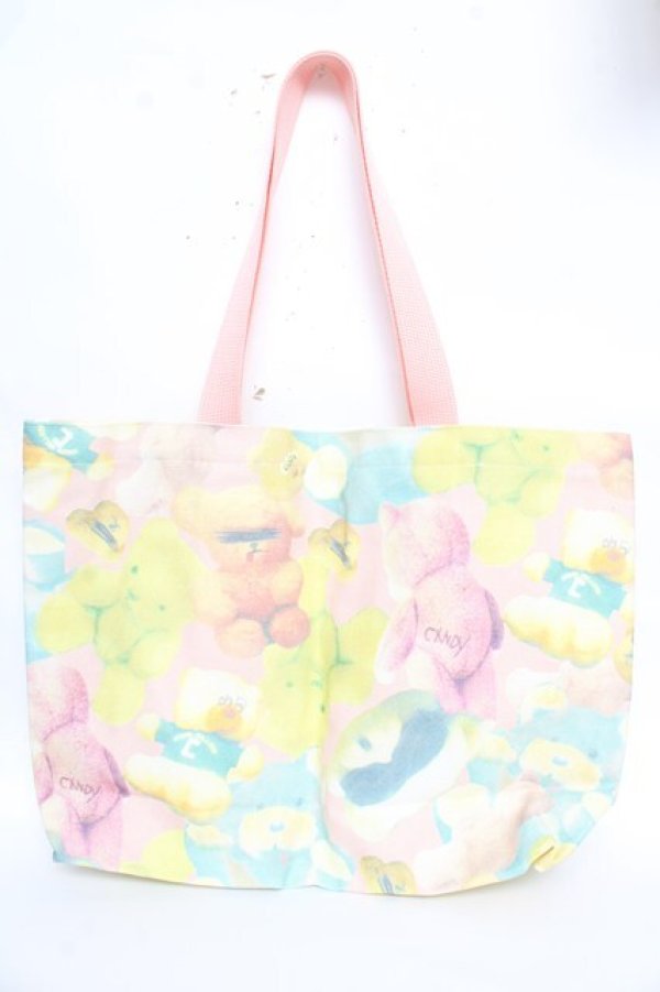 画像2: Candy Stripper / トートバッグ  くま柄 Y-25-10-13-004-PU-BG-SZ-ZT501 (2)
