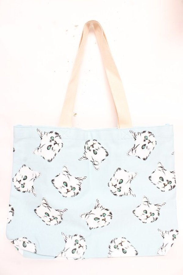 画像1: Candy Stripper / トートバッグ  ねこ柄 Y-25-10-13-005-PU-BG-SZ-ZT501 (1)