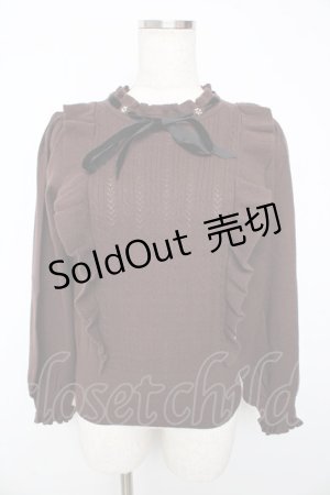 画像: axes femme / 肩フリルボリューム袖ニット M Dブラウン Y-25-10-13-039-AX-TO-SZ-ZY