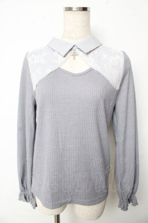 画像: axes femme / クロスチャーム付トップス F サックス Y-25-10-13-041-AX-TO-SZ-ZY