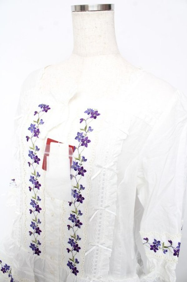 画像3: PINK HOUSE / バイオレットレース使いワンピース F 白 Y-25-10-15-024-LO-OP-SZ-ZY (3)