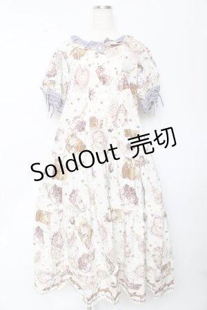 画像: PINK HOUSE / フィフティバイオレッツプリントワンピース F アイボリー Y-25-10-15-025-LO-OP-SZ-ZY