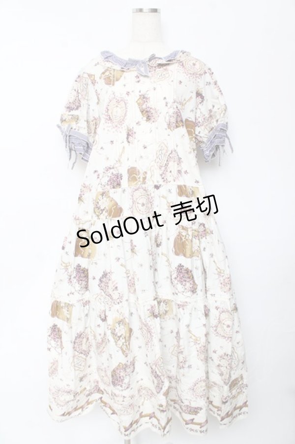 画像1: PINK HOUSE / フィフティバイオレッツプリントワンピース F アイボリー Y-25-10-15-025-LO-OP-SZ-ZY (1)
