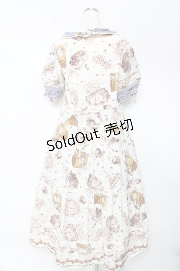 画像2: PINK HOUSE / フィフティバイオレッツプリントワンピース F アイボリー Y-25-10-15-025-LO-OP-SZ-ZY (2)
