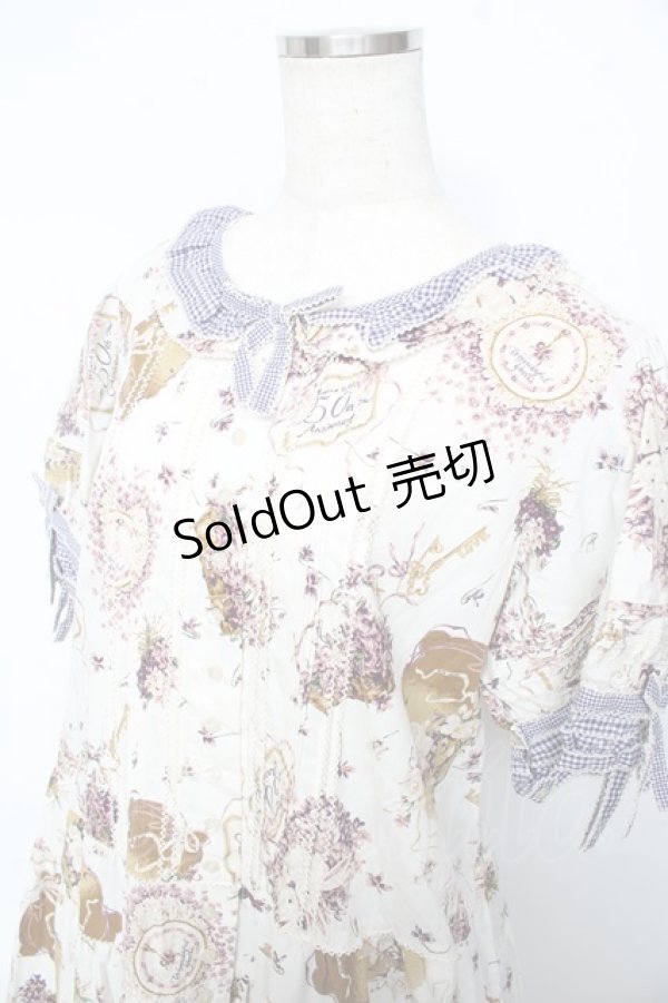 画像3: PINK HOUSE / フィフティバイオレッツプリントワンピース F アイボリー Y-25-10-15-025-LO-OP-SZ-ZY (3)