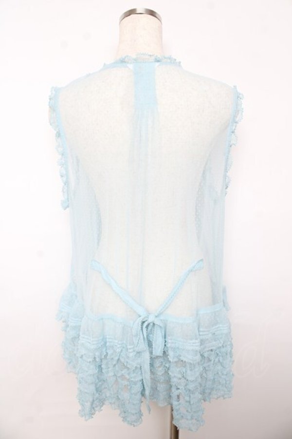 画像2: PINK HOUSE / ドットチュールレースベスト F サックス Y-25-10-15-004-LO-BL-SZ-ZY (2)