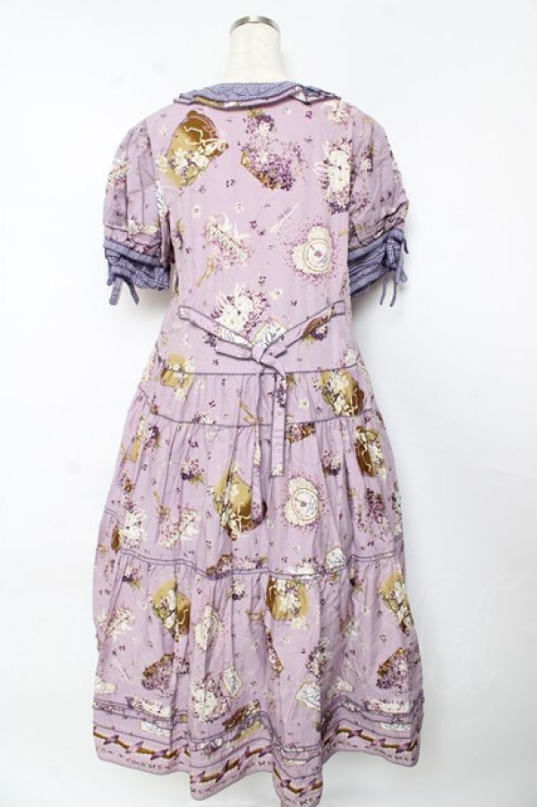 画像2: PINK HOUSE / フィフティバイオレッツプリントワンピース F ラベンダー Y-25-10-15-026-LO-OP-SZ-ZY (2)