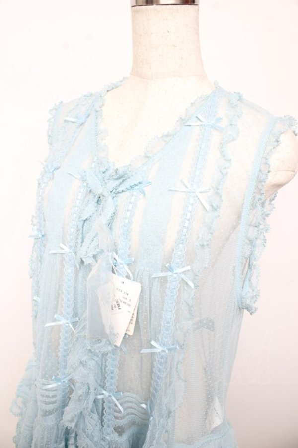 画像3: PINK HOUSE / ドットチュールレースベスト F サックス Y-25-10-15-004-LO-BL-SZ-ZY (3)