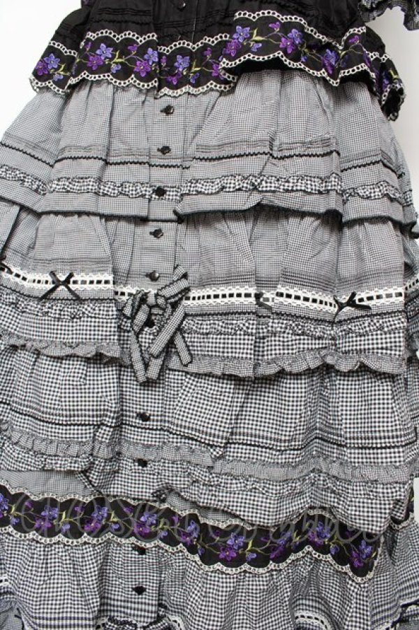 画像4: PINK HOUSE / バイオレットレース使いワンピース F 黒 Y-25-10-15-028-LO-OP-SZ-ZY (4)