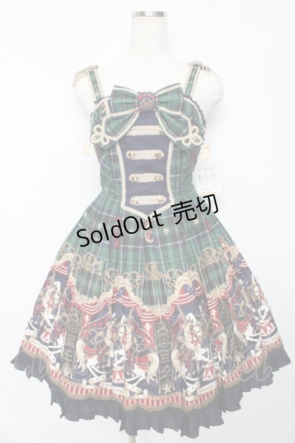 画像1: Angelic Pretty / Cirque du L'Etoileナポレオンジャンパースカート  グリーン Y-25-10-15-055-AP-OP-SZ-ZY (1)