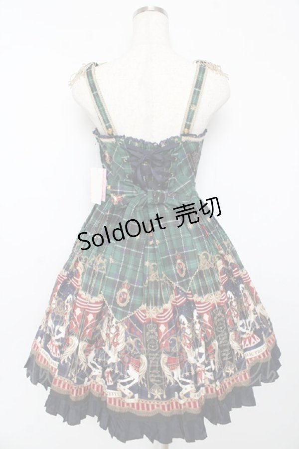画像2: Angelic Pretty / Cirque du L'Etoileナポレオンジャンパースカート  グリーン Y-25-10-15-055-AP-OP-SZ-ZY (2)