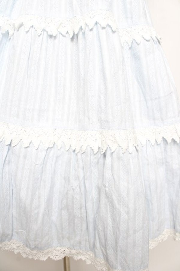 画像4: BABY,THE STARS SHINE BRIGHT / からみ3段ティアードジャンパースカートセット  サックス Y-25-10-15-056-BA-OP-AS-ZY (4)