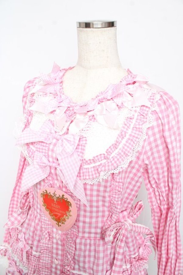 画像3: BABY,THE STARS SHINE BRIGHT / Sweet Gingham Dollロングワンピース  ピンク Y-25-10-15-058-BA-OP-SZ-ZY (3)