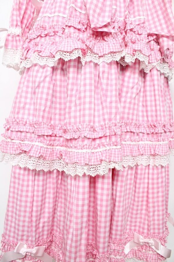 画像7: BABY,THE STARS SHINE BRIGHT / Sweet Gingham Dollロングワンピース  ピンク Y-25-10-15-058-BA-OP-SZ-ZY (7)