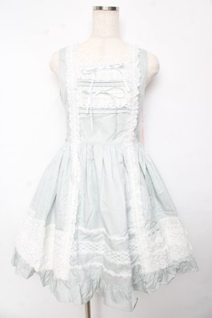 画像: BABY,THE STARS SHINE BRIGHT / レースフリルジャンパースカート  サックス Y-25-10-15-060-BA-OP-AS-ZY