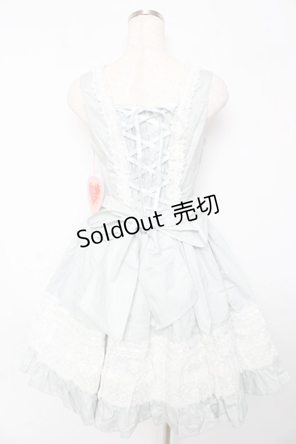 画像2: BABY,THE STARS SHINE BRIGHT / レースフリルジャンパースカート  サックス Y-25-10-15-060-BA-OP-AS-ZY (2)