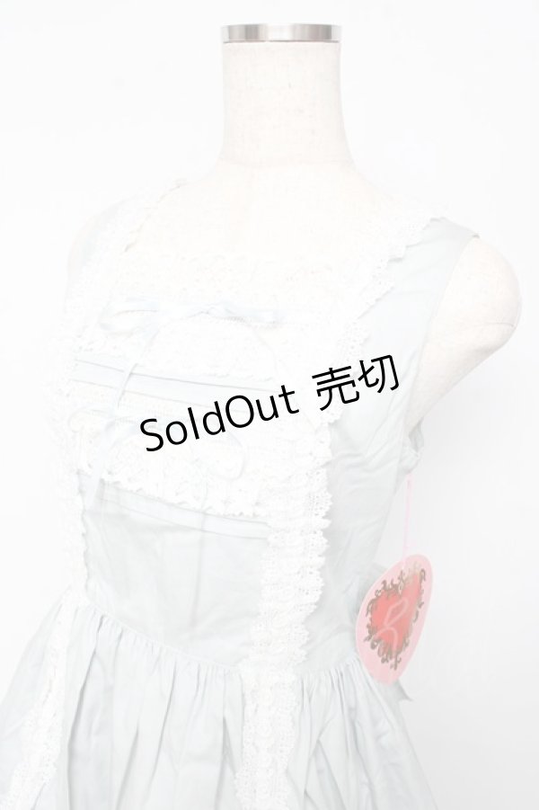 画像3: BABY,THE STARS SHINE BRIGHT / レースフリルジャンパースカート  サックス Y-25-10-15-060-BA-OP-AS-ZY (3)