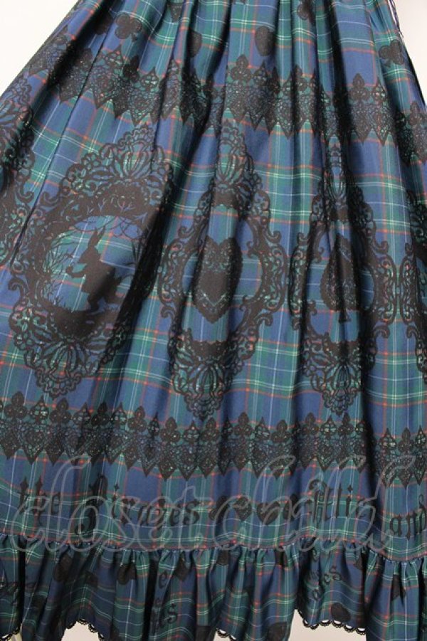 画像4: ALICE and the PIRATES / アリスのトランプタータン柄ジャンパースカートII  グリーンｘ紺 Y-25-10-15-063-PA-OP-AS-ZY (4)