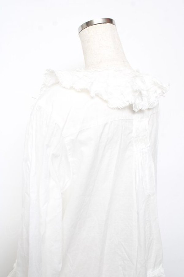 画像5: PINK HOUSE / リボンローンフリルブラウス F 白 Y-25-10-15-008-LO-BL-SZ-ZY (5)