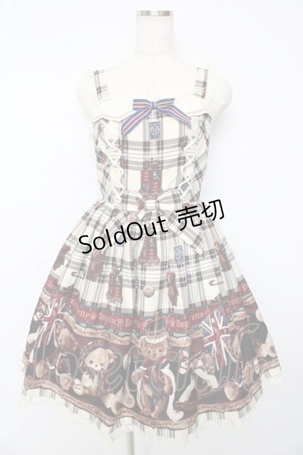 画像1: Angelic Pretty / British Bearジャンパースカート  オフ Y-25-10-15-069-AP-OP-SZ-ZY (1)
