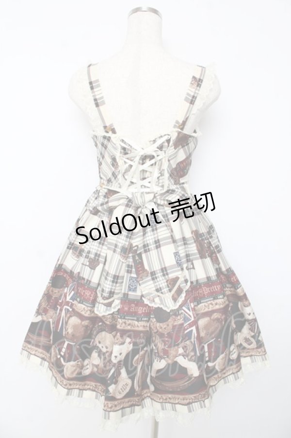 画像2: Angelic Pretty / British Bearジャンパースカート  オフ Y-25-10-15-069-AP-OP-SZ-ZY (2)