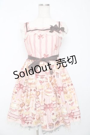 画像: Innocent World / ベイクドスイーツハイウエストジャンパースカート M ピンク Y-25-10-15-079-IW-OP-AS-ZY