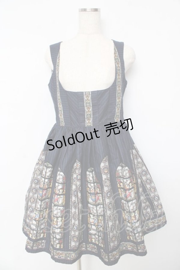 画像1: Innocent World / ウエストミンスターコルセットジャンパースカート M(93cm丈) ネイビー Y-25-10-15-081-IW-OP-SZ-ZY (1)