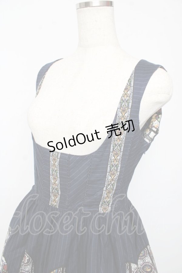 画像3: Innocent World / ウエストミンスターコルセットジャンパースカート M(93cm丈) ネイビー Y-25-10-15-081-IW-OP-SZ-ZY (3)