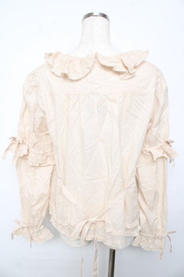 画像2: PINK HOUSE / Berry Rose刺繍入りブラウス F 生成り Y-25-10-15-010-LO-BL-SZ-ZY (2)